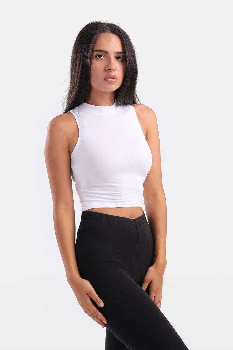 Viscose Mock Neck Crop Top - Carina - ÙƒØ§Ø±ÙŠÙ†Ø§