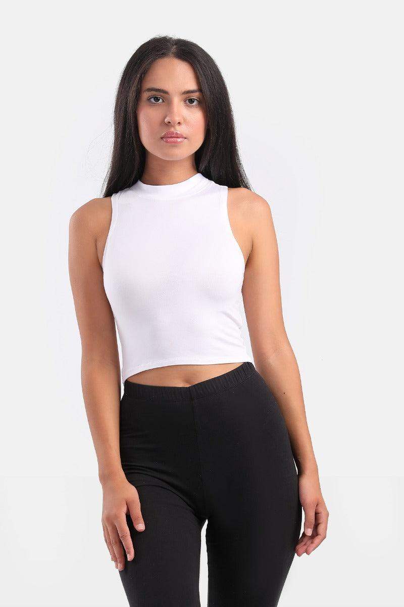Viscose Mock Neck Crop Top - Carina - ÙƒØ§Ø±ÙŠÙ†Ø§