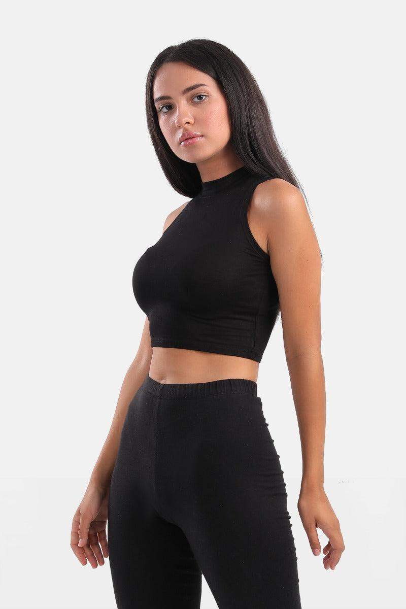 Viscose Mock Neck Crop Top - Carina - ÙƒØ§Ø±ÙŠÙ†Ø§
