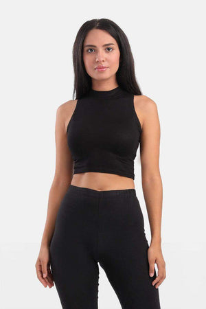 Viscose Mock Neck Crop Top - Carina - ÙƒØ§Ø±ÙŠÙ†Ø§