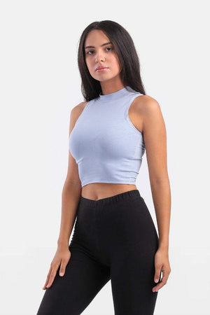 Viscose Mock Neck Crop Top - Carina - ÙƒØ§Ø±ÙŠÙ†Ø§