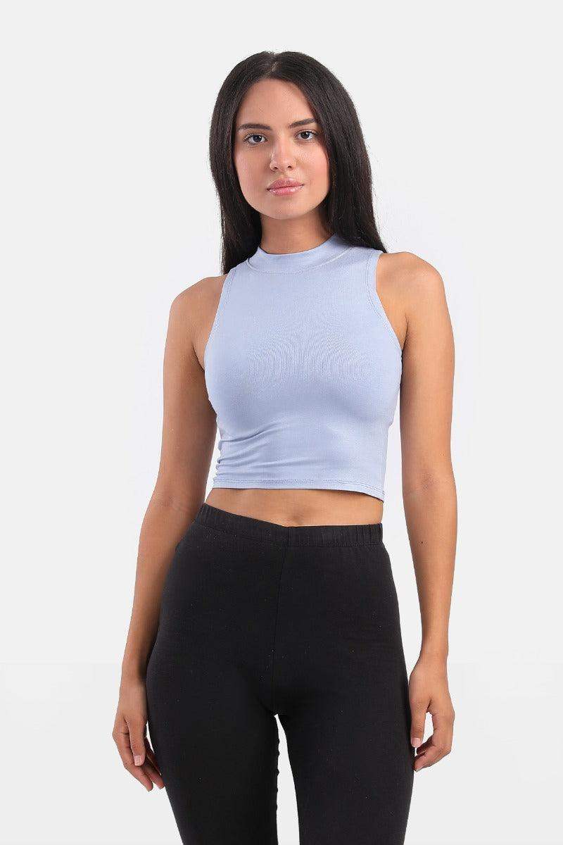 Viscose Mock Neck Crop Top - Carina - ÙƒØ§Ø±ÙŠÙ†Ø§