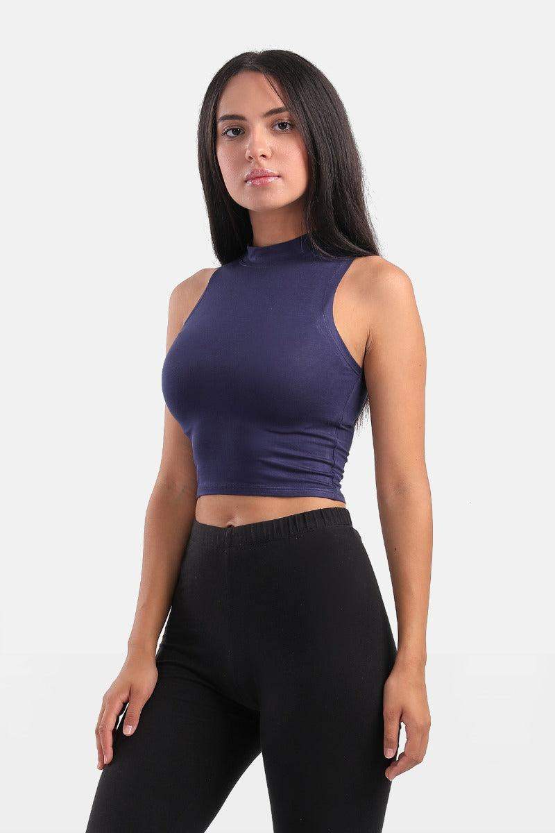 Viscose Mock Neck Crop Top - Carina - ÙƒØ§Ø±ÙŠÙ†Ø§