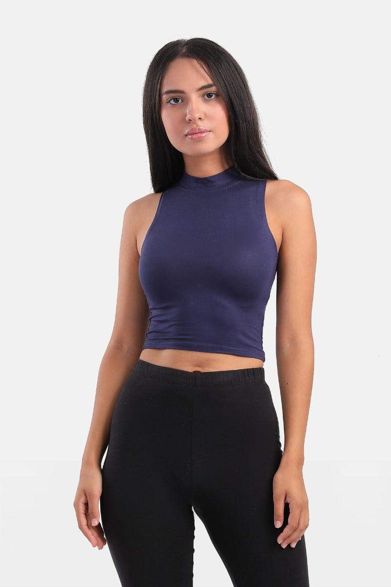 Viscose Mock Neck Crop Top - Carina - ÙƒØ§Ø±ÙŠÙ†Ø§
