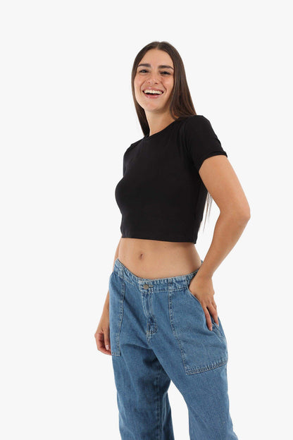 Viscose Plain Crop Top - Carina - ÙƒØ§Ø±ÙŠÙ†Ø§