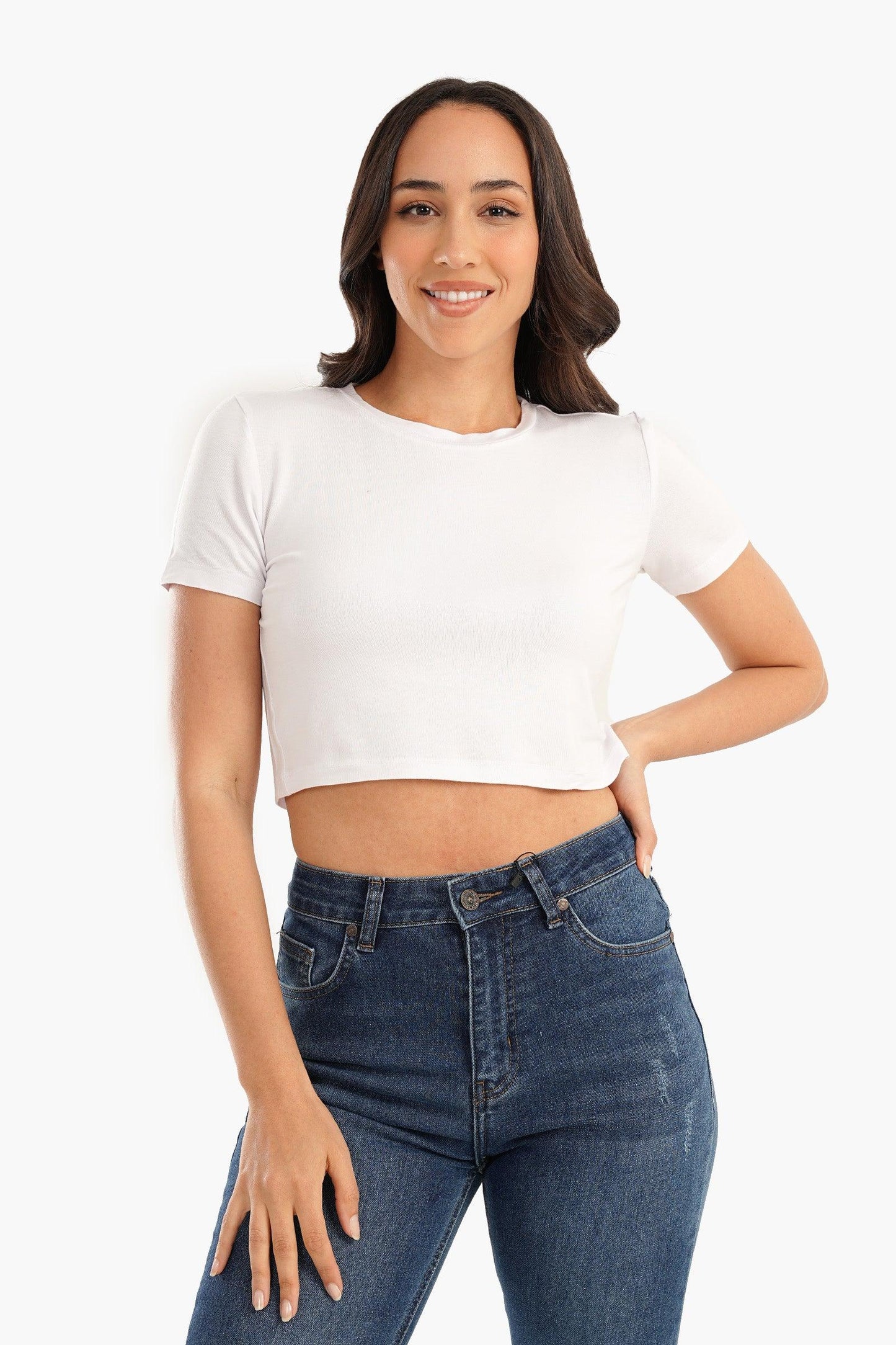 Viscose Plain Crop Top - Carina - ÙƒØ§Ø±ÙŠÙ†Ø§