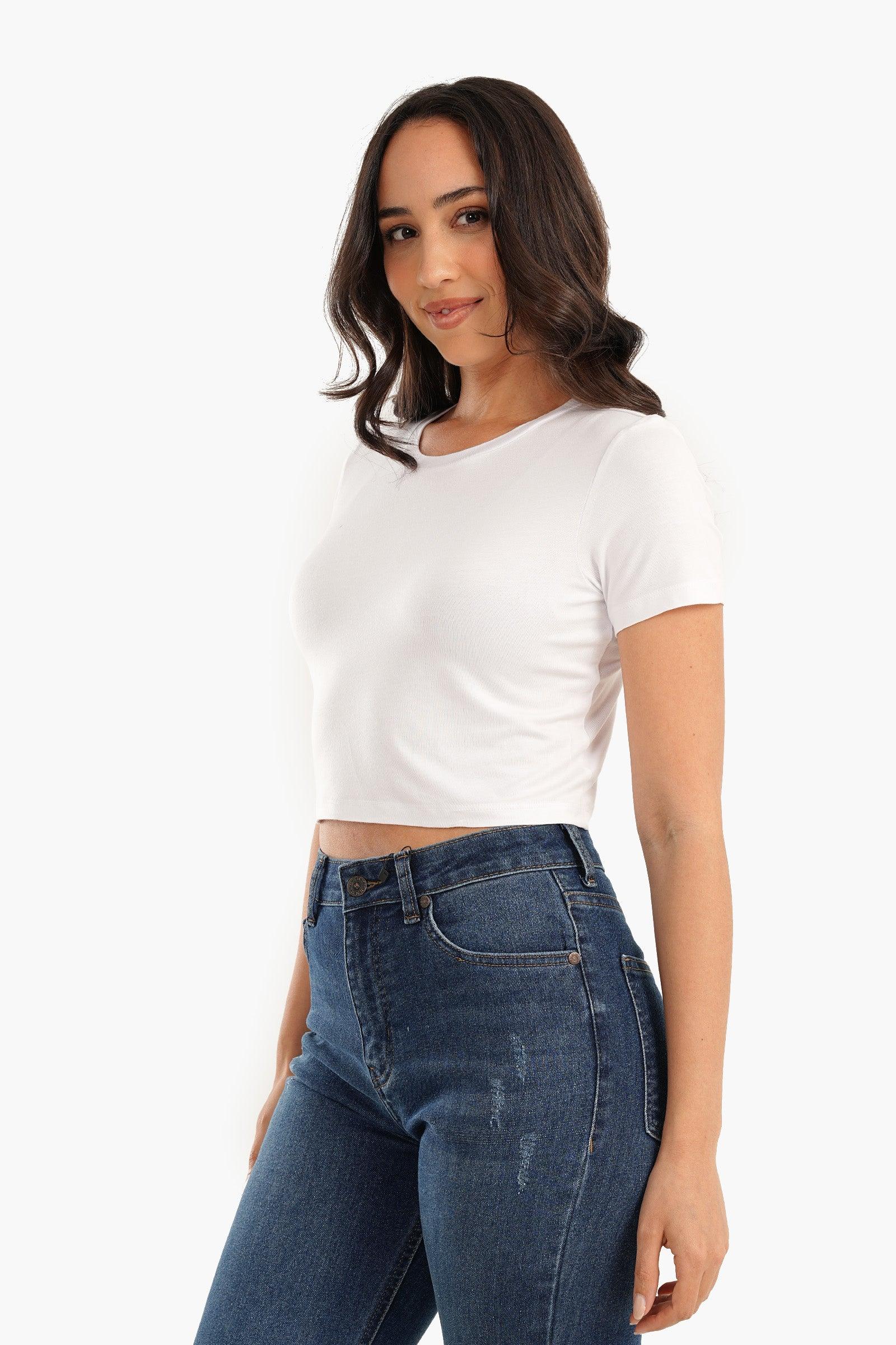 Viscose Plain Crop Top - Carina - ÙƒØ§Ø±ÙŠÙ†Ø§