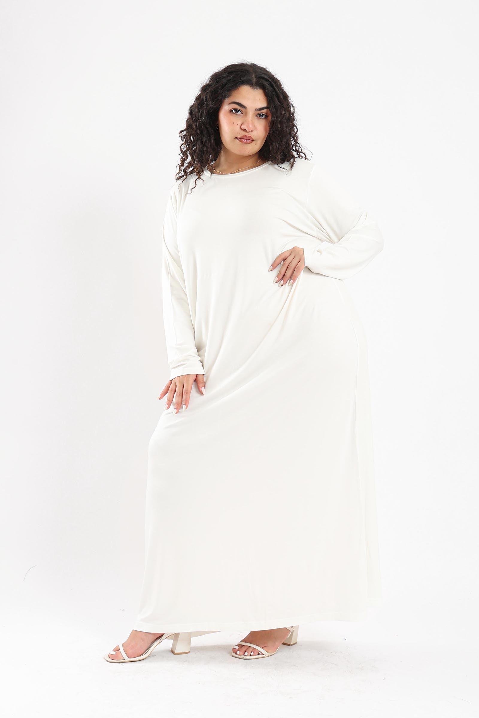 Viscose Plain Long Sleeved Dress - Clue Wear