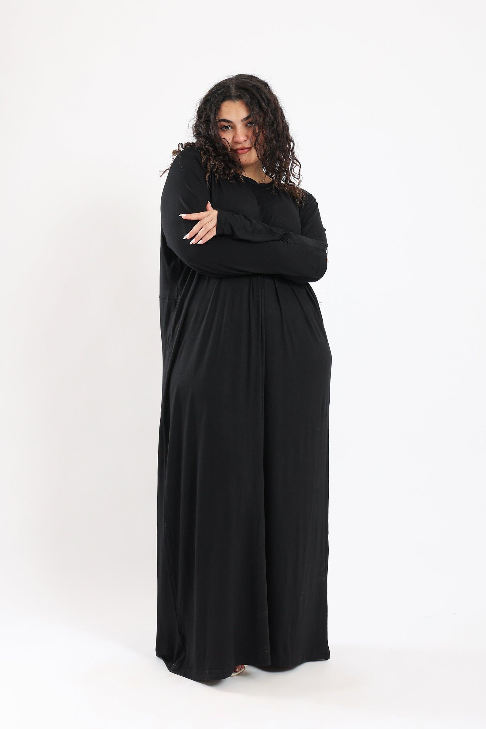 Viscose Plain Long Sleeved Dress - Clue Wear