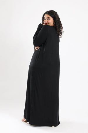 Viscose Plain Long Sleeved Dress - Clue Wear