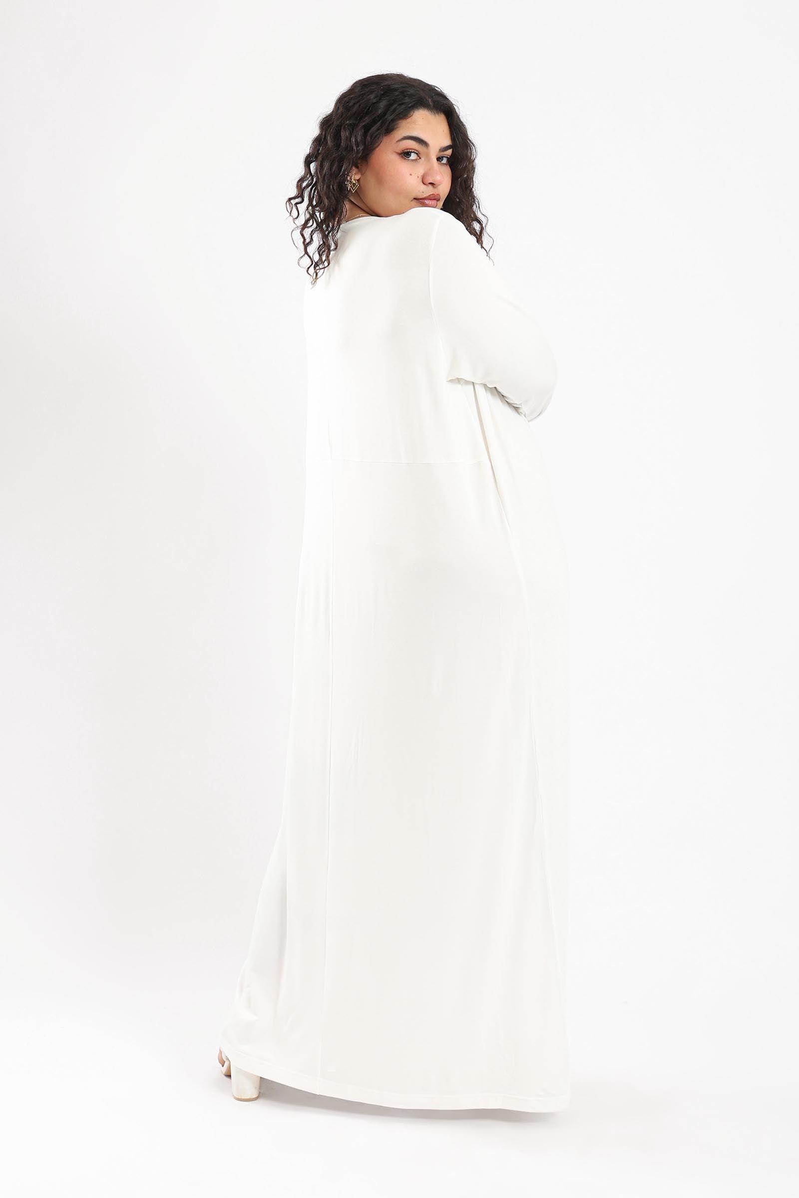 Viscose Plain Long Sleeved Dress - Clue Wear