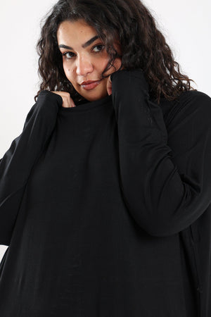 Viscose Plain Long Sleeved Dress - Clue Wear