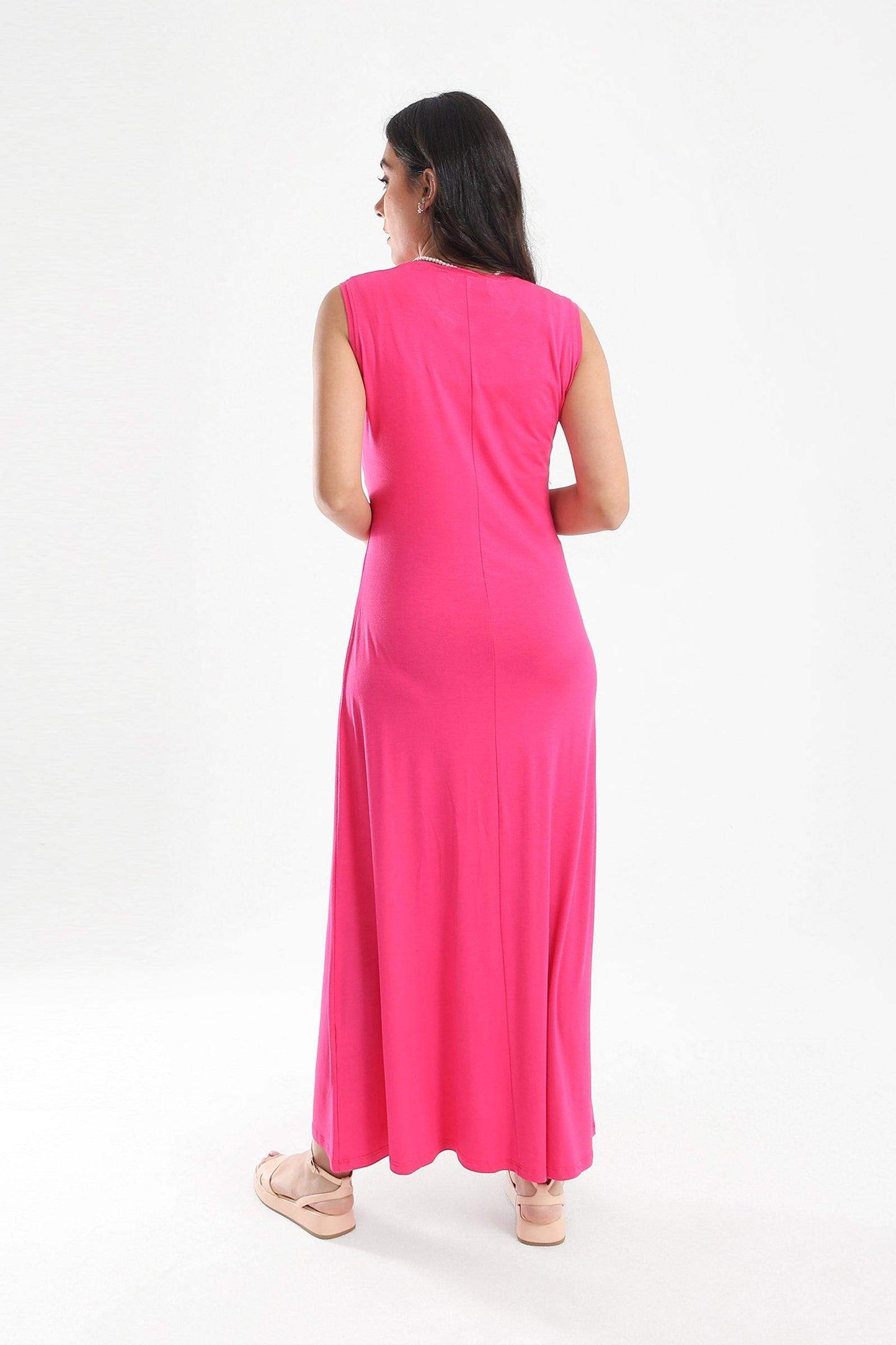 Viscose Plain Maxi Dress - Carina - ÙƒØ§Ø±ÙŠÙ†Ø§