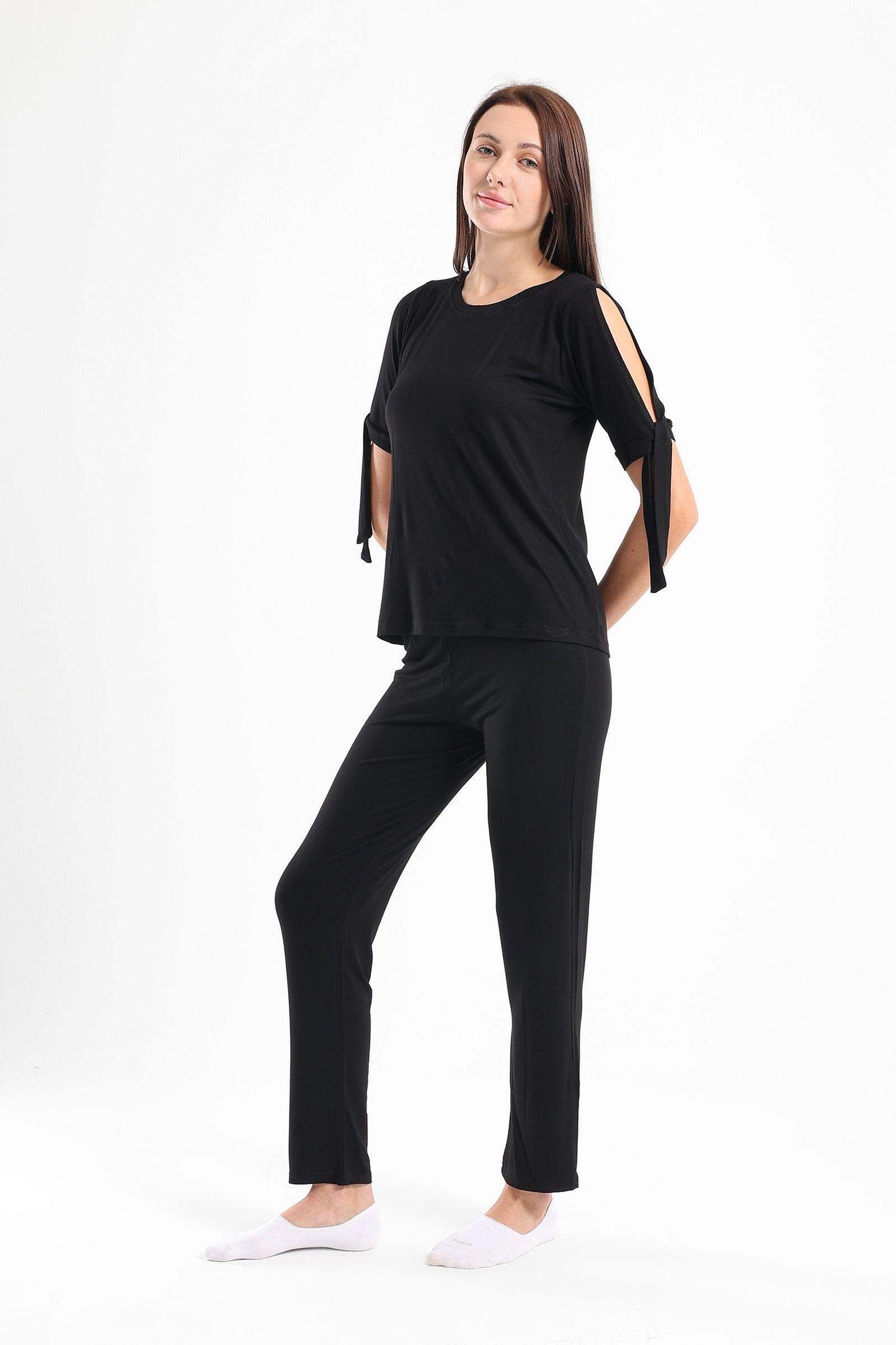 Viscose Plain Pyjama Set - Carina - ÙƒØ§Ø±ÙŠÙ†Ø§