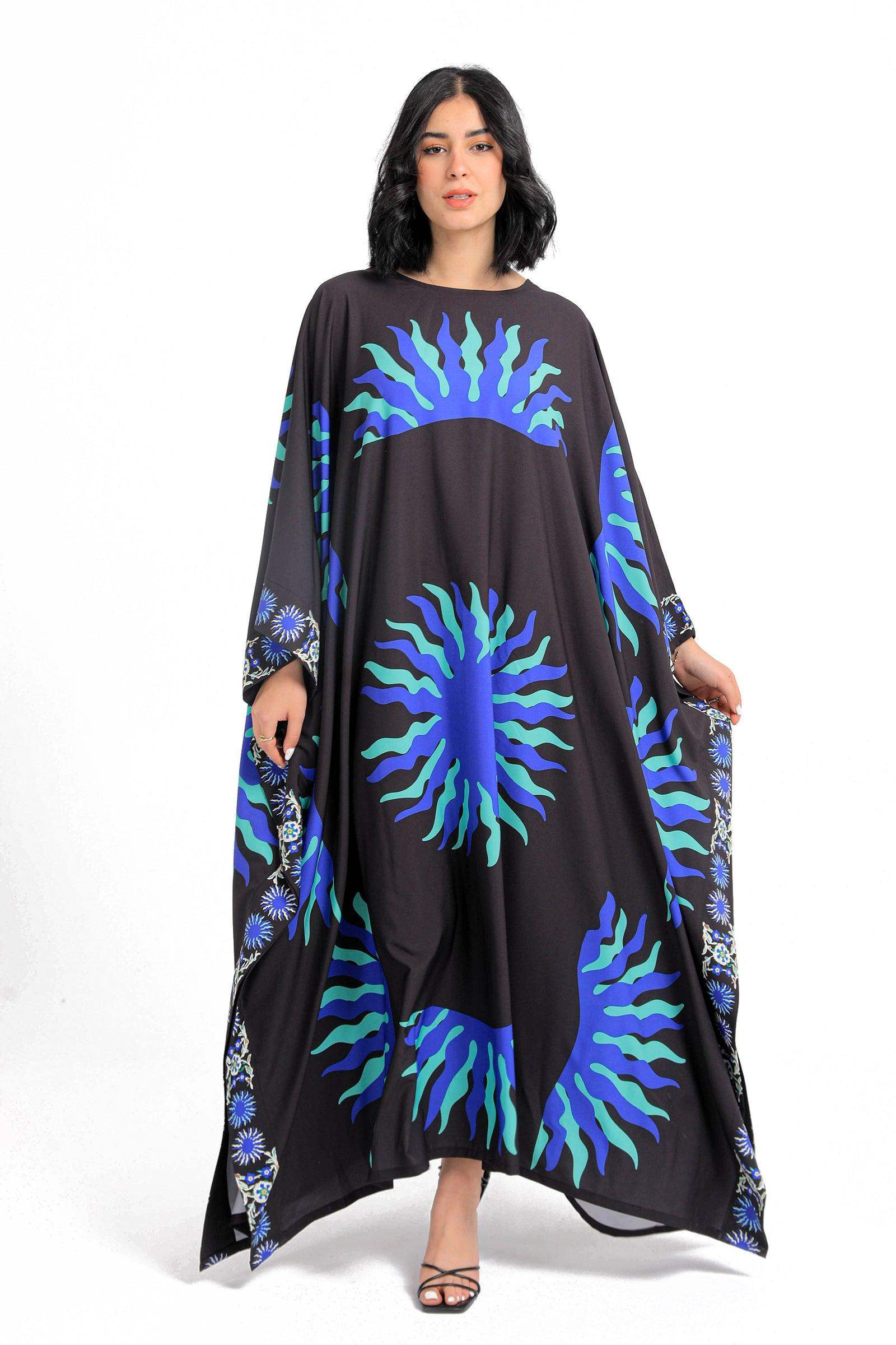 Viscose Printed Poncho Dress - Carina - ÙƒØ§Ø±ÙŠÙ†Ø§