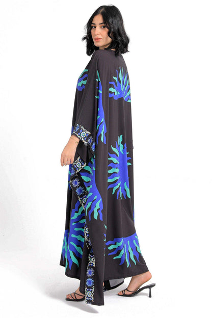 Viscose Printed Poncho Dress - Carina - ÙƒØ§Ø±ÙŠÙ†Ø§