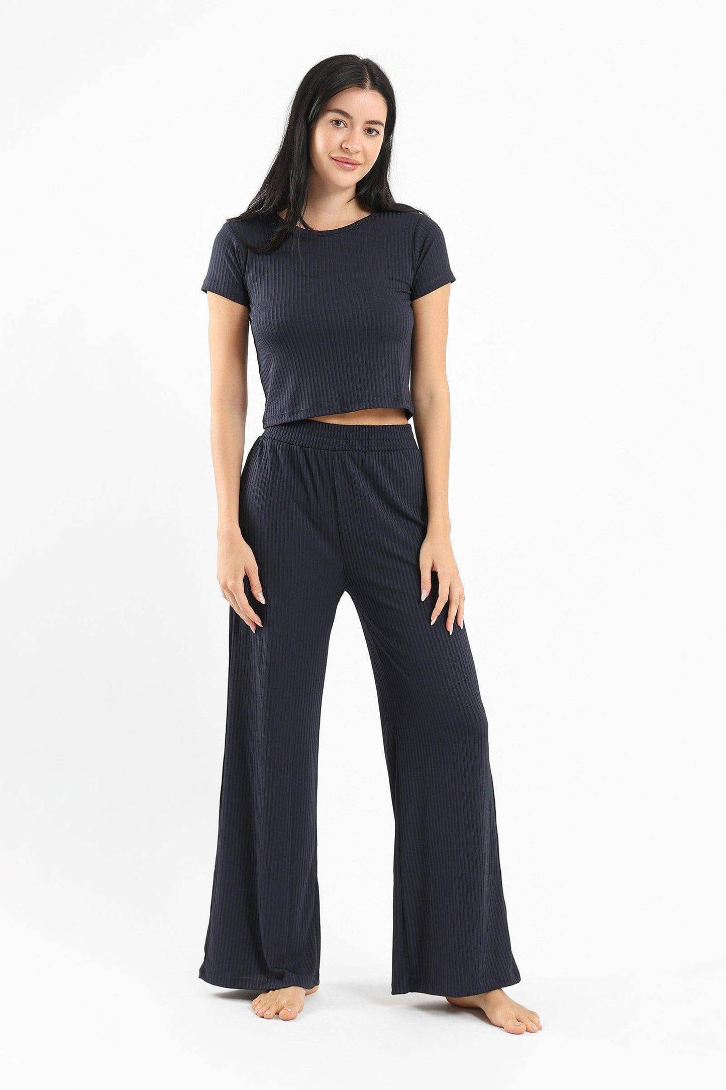 Viscose Ribbed Pyjama Set - Carina - ÙƒØ§Ø±ÙŠÙ†Ø§