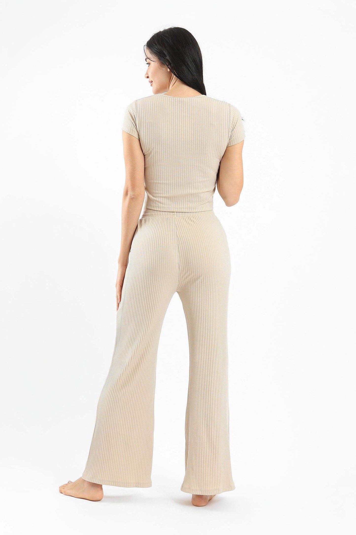 Viscose Ribbed Pyjama Set - Carina - ÙƒØ§Ø±ÙŠÙ†Ø§