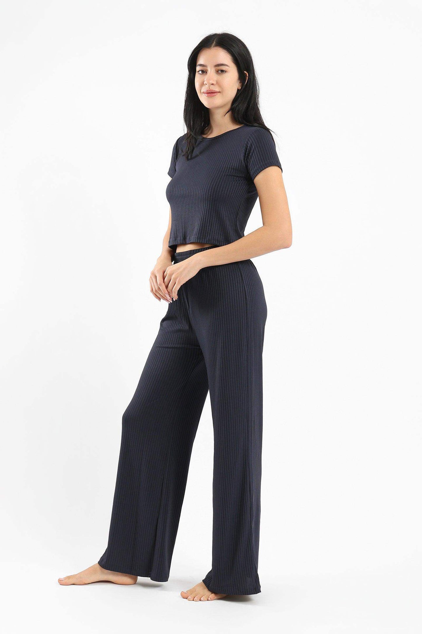 Viscose Ribbed Pyjama Set - Carina - ÙƒØ§Ø±ÙŠÙ†Ø§