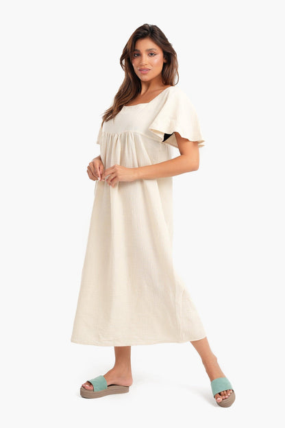 Viscose Square Neck Nightgown - Carina - ÙƒØ§Ø±ÙŠÙ†Ø§