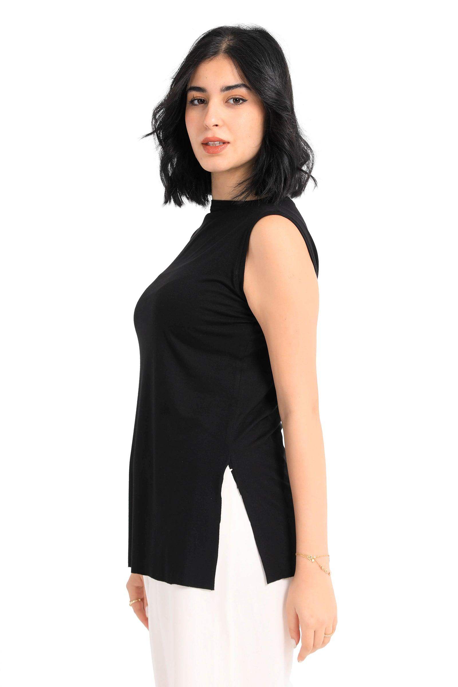 Viscose T-Shirt with Slits - Carina - ÙƒØ§Ø±ÙŠÙ†Ø§