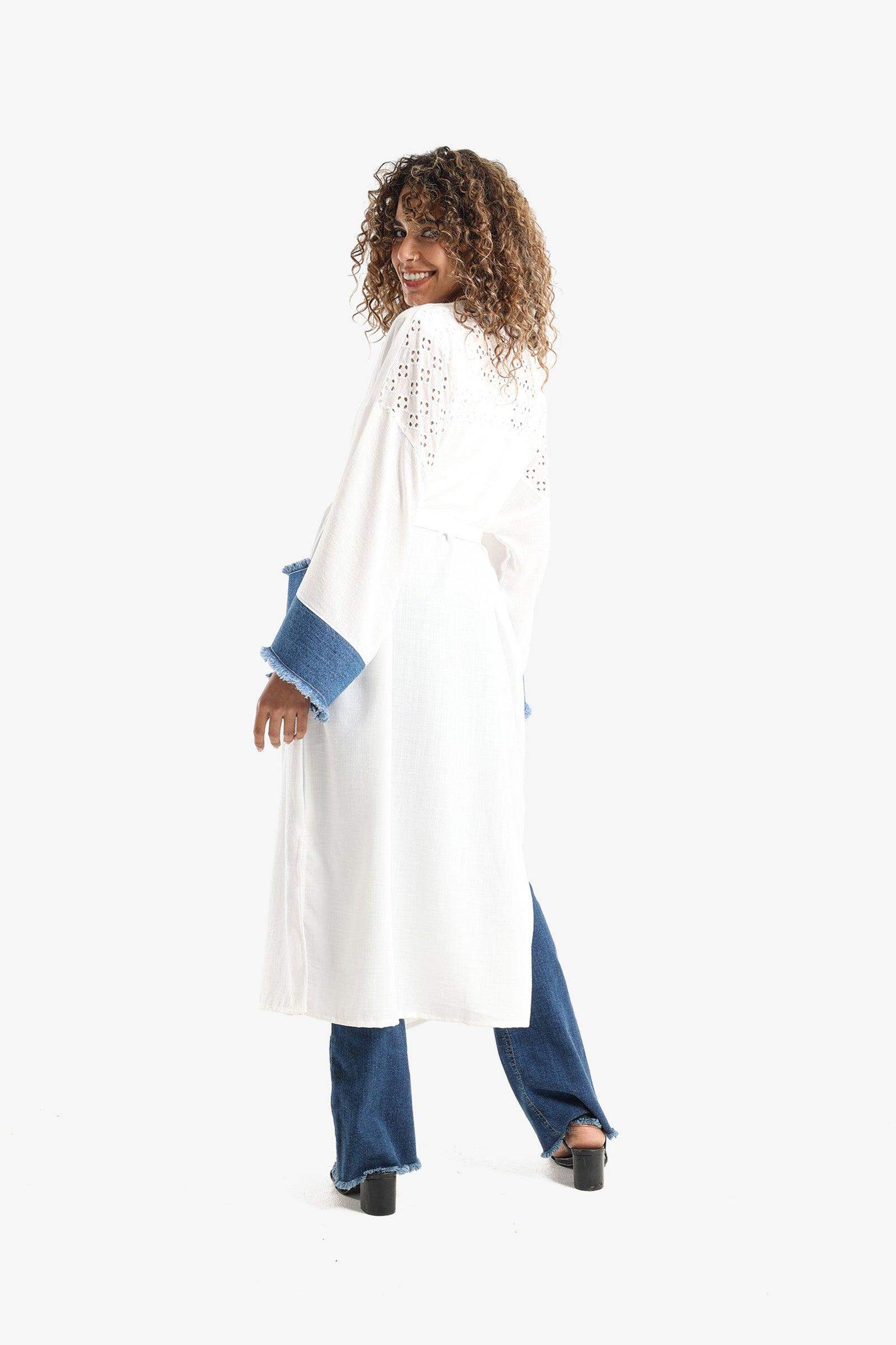 Voile & Denim Long Kimono - Carina - ÙƒØ§Ø±ÙŠÙ†Ø§