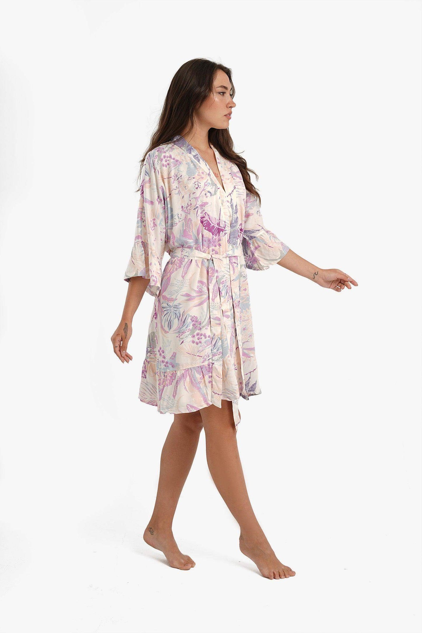 Voile Printed Robe - Carina - ÙƒØ§Ø±ÙŠÙ†Ø§