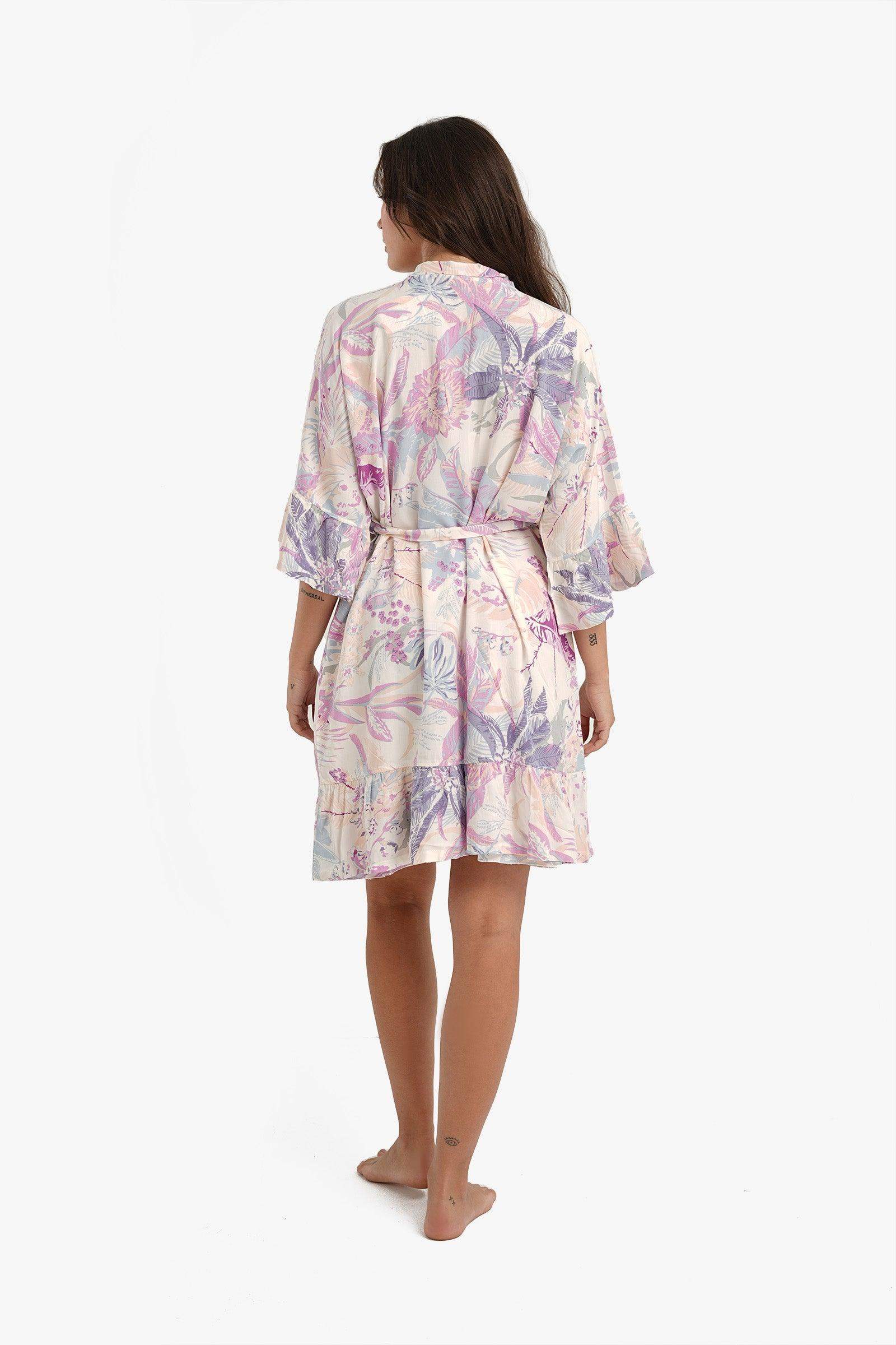 Voile Printed Robe - Carina - ÙƒØ§Ø±ÙŠÙ†Ø§