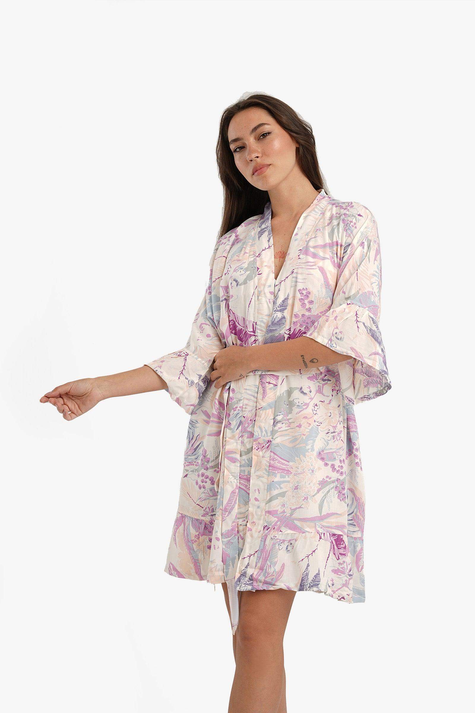 Voile Printed Robe - Carina - ÙƒØ§Ø±ÙŠÙ†Ø§