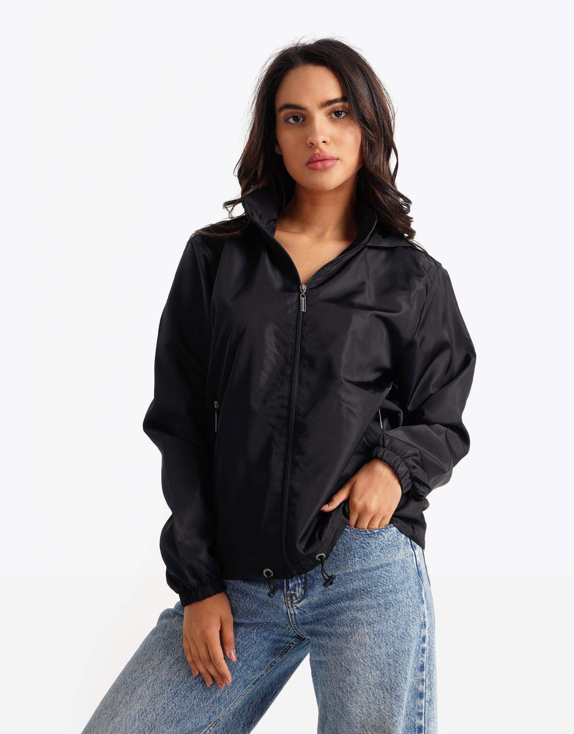 Waterproof Hooded Black Jacket - Carina - ÙƒØ§Ø±ÙŠÙ†Ø§