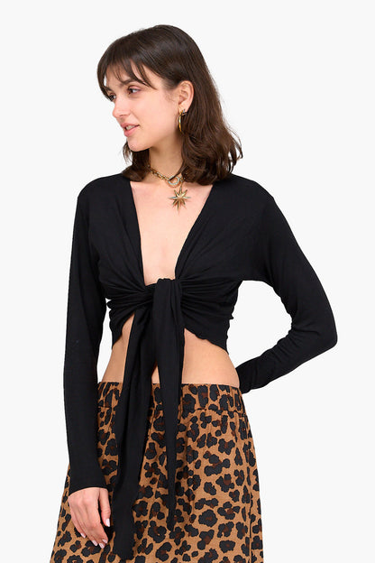 Black Viscose Cardigan