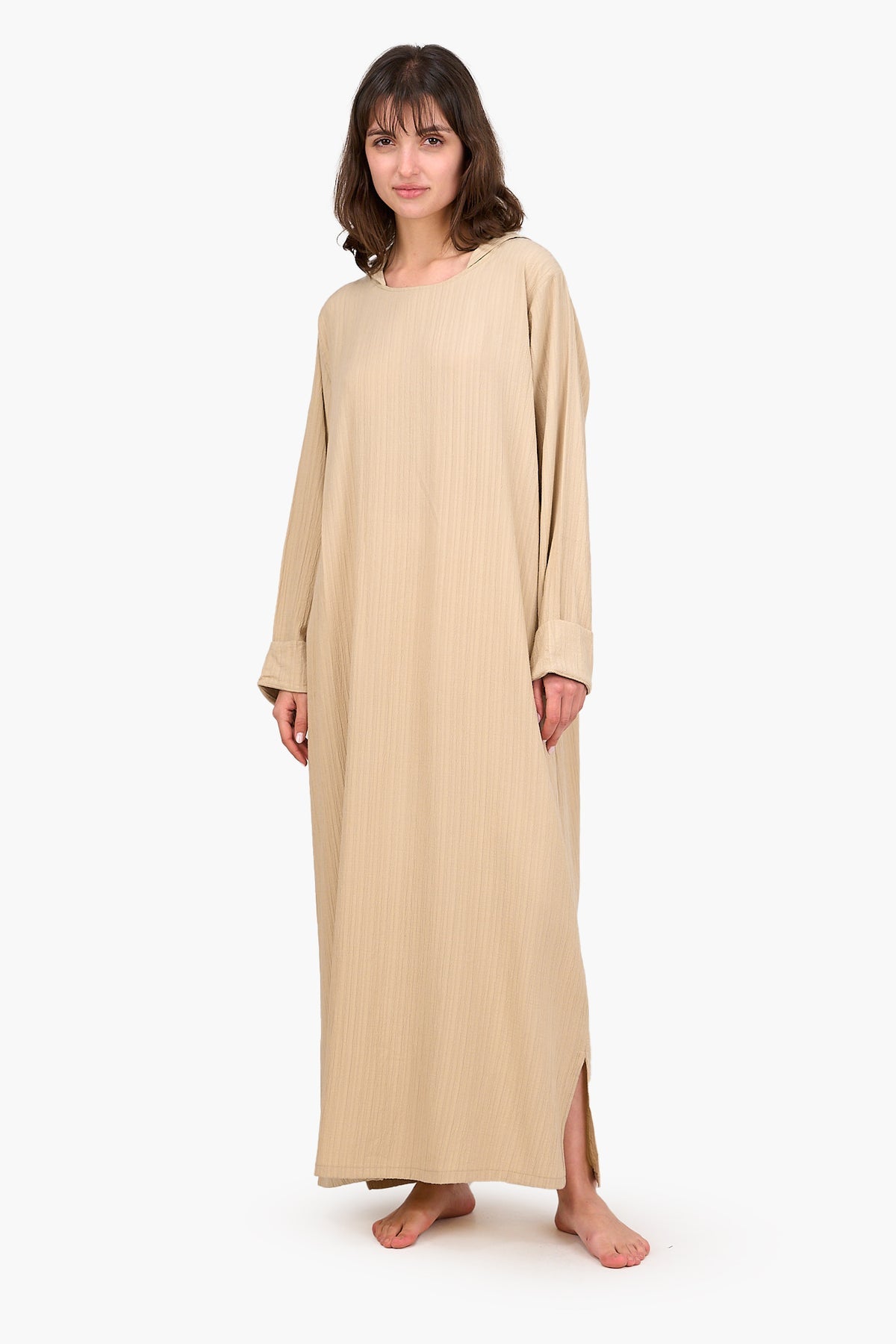 Self Pattern Hooded Dress