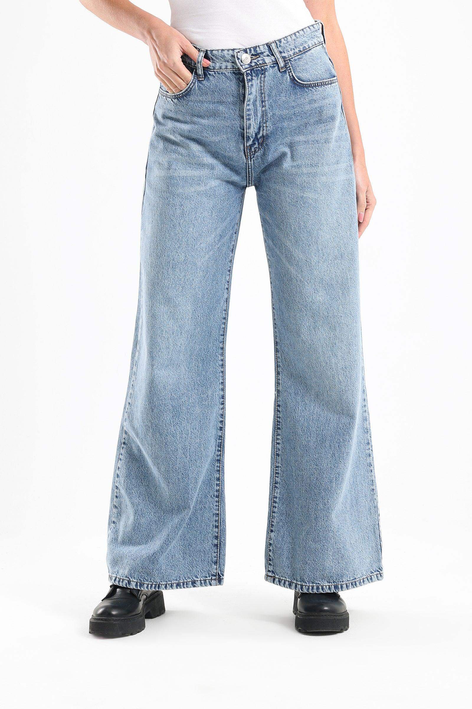 Wide Leg Denim Pants - Carina - ÙƒØ§Ø±ÙŠÙ†Ø§