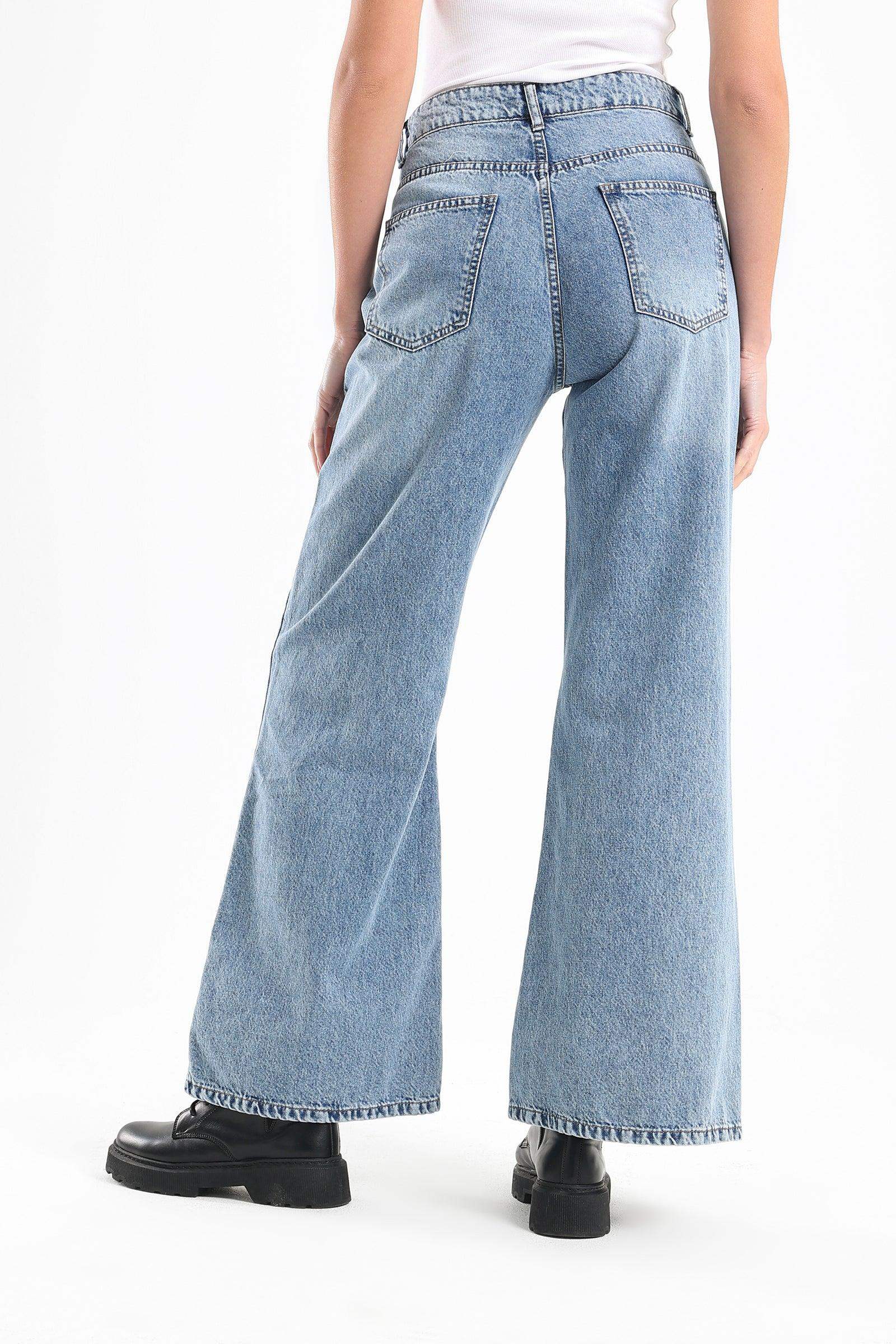 Wide Leg Denim Pants - Carina - ÙƒØ§Ø±ÙŠÙ†Ø§