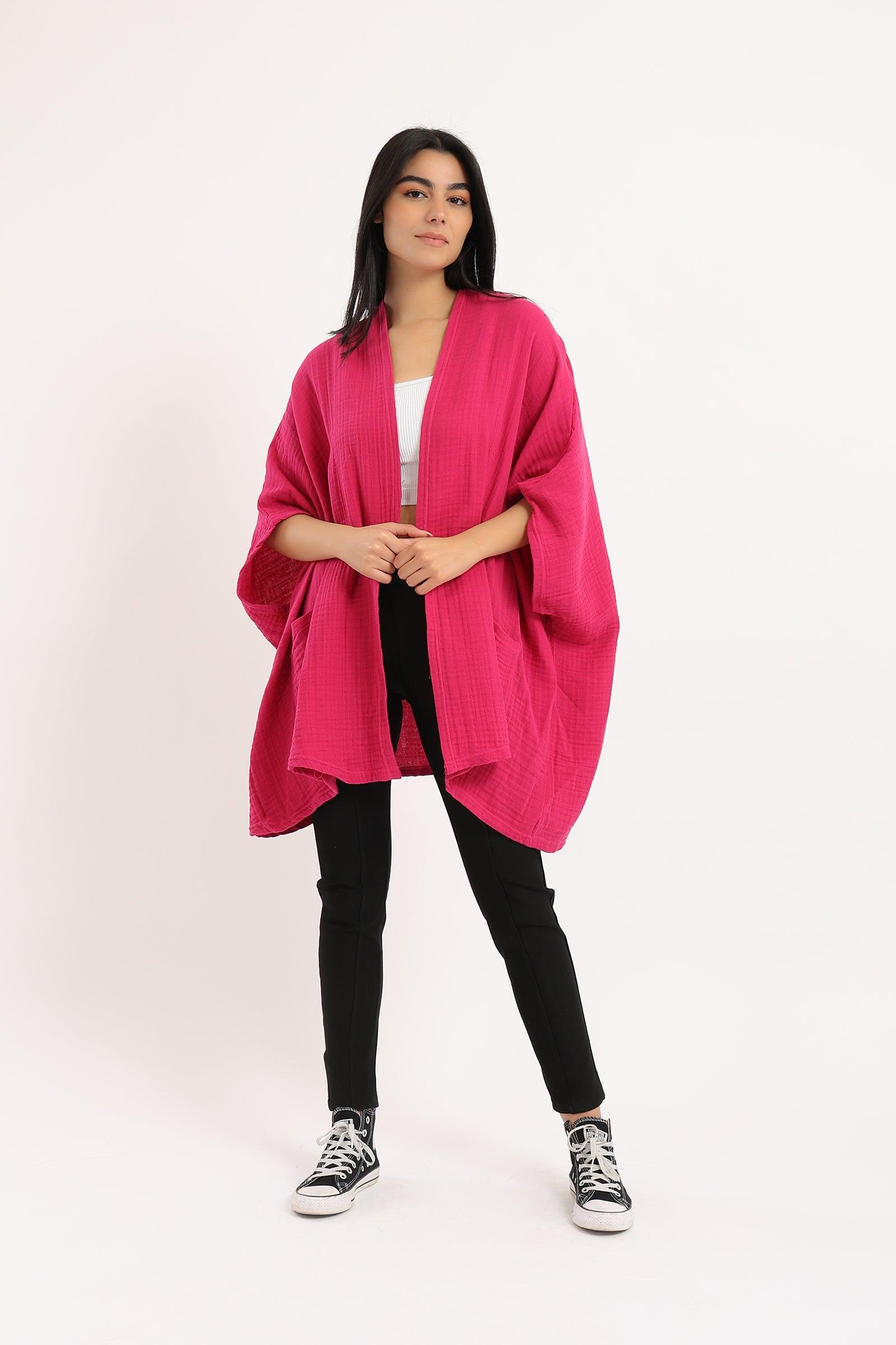 Wide Sleeves Loose Kimono - Clue Wear