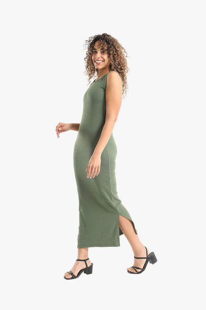 Wide Strap Ribbed Dress - Carina - ÙƒØ§Ø±ÙŠÙ†Ø§