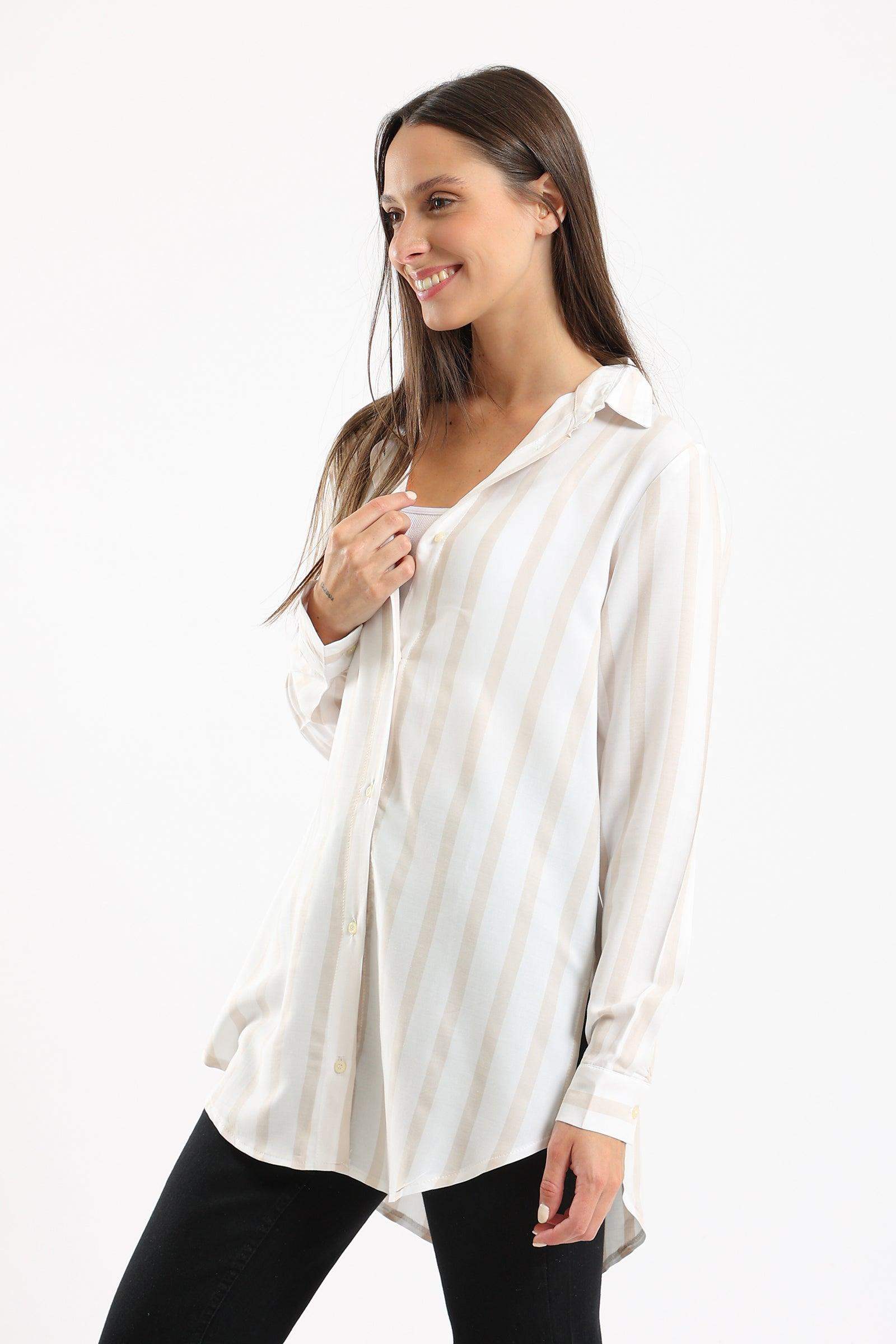 Wide Stripped Shirt - Carina - ÙƒØ§Ø±ÙŠÙ†Ø§