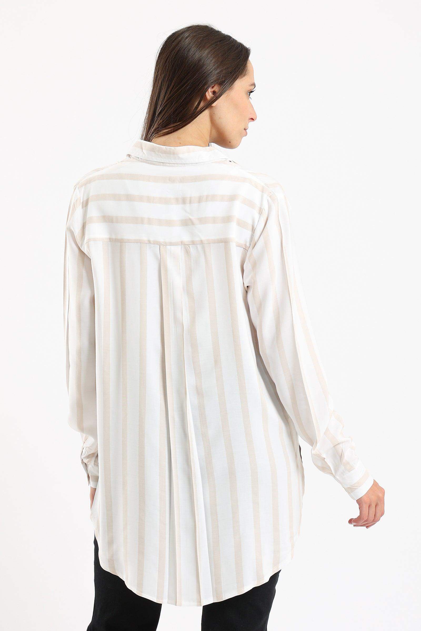 Wide Stripped Shirt - Carina - ÙƒØ§Ø±ÙŠÙ†Ø§