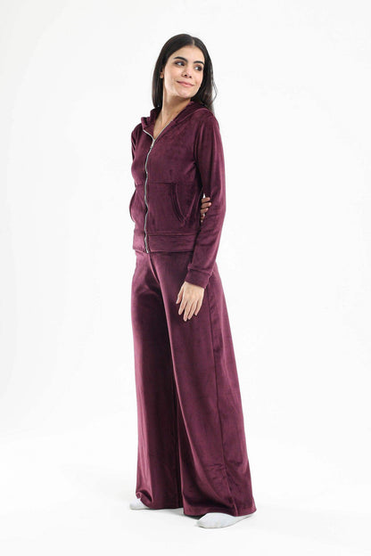 Wine Velvet Pyjama Set - Carina - ÙƒØ§Ø±ÙŠÙ†Ø§