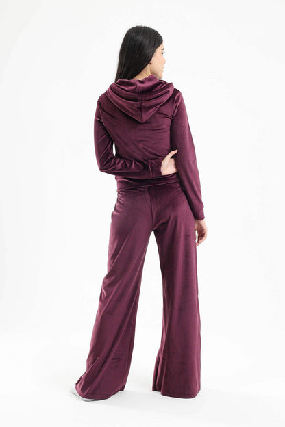 Wine Velvet Pyjama Set - Carina - ÙƒØ§Ø±ÙŠÙ†Ø§