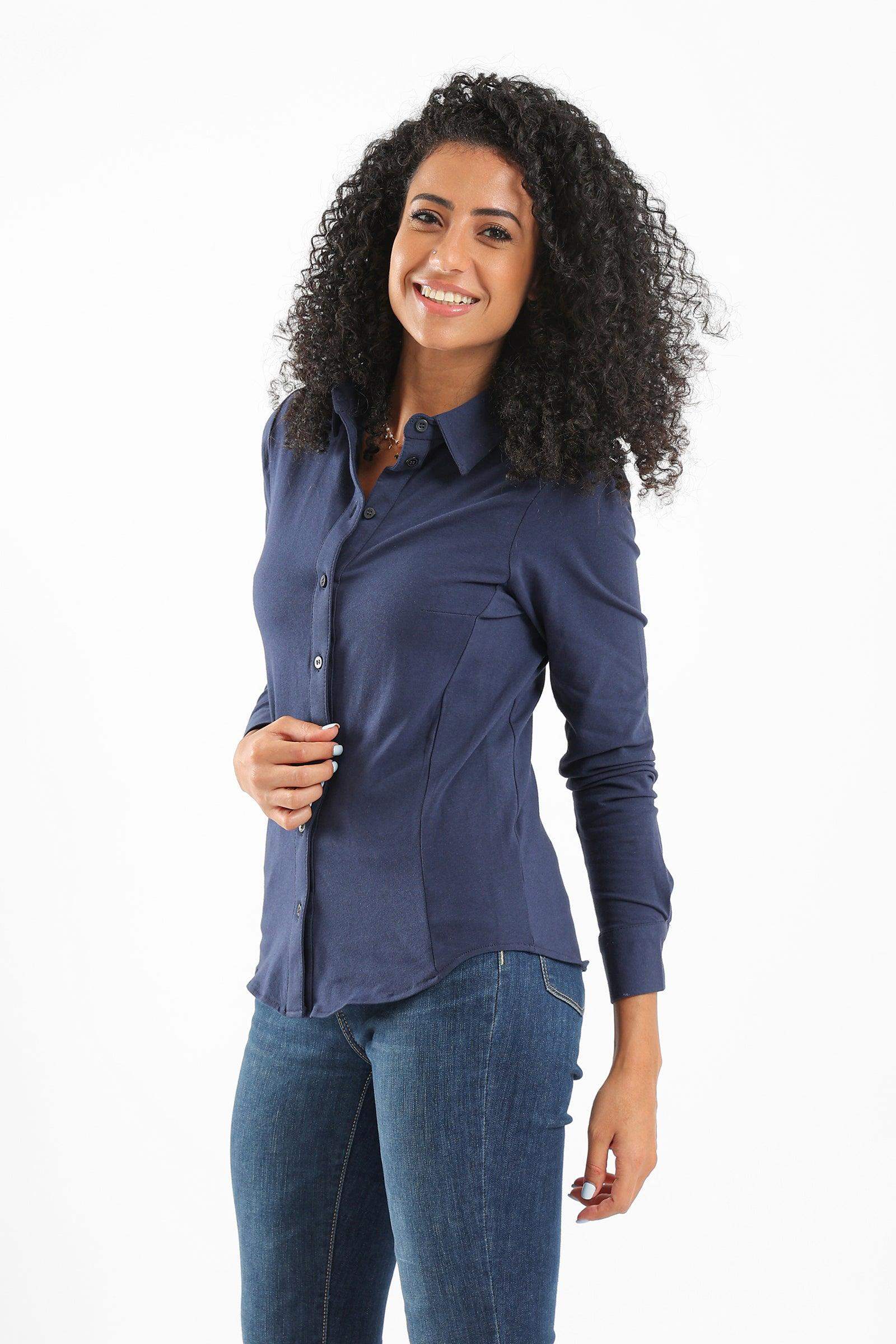 Women Cotton Long Sleeves Shirt - Carina - ÙƒØ§Ø±ÙŠÙ†Ø§