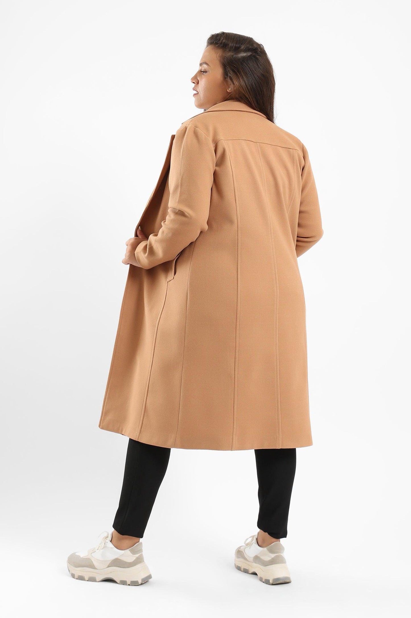 Wool Blend Mid Length Coat - Clue Wear