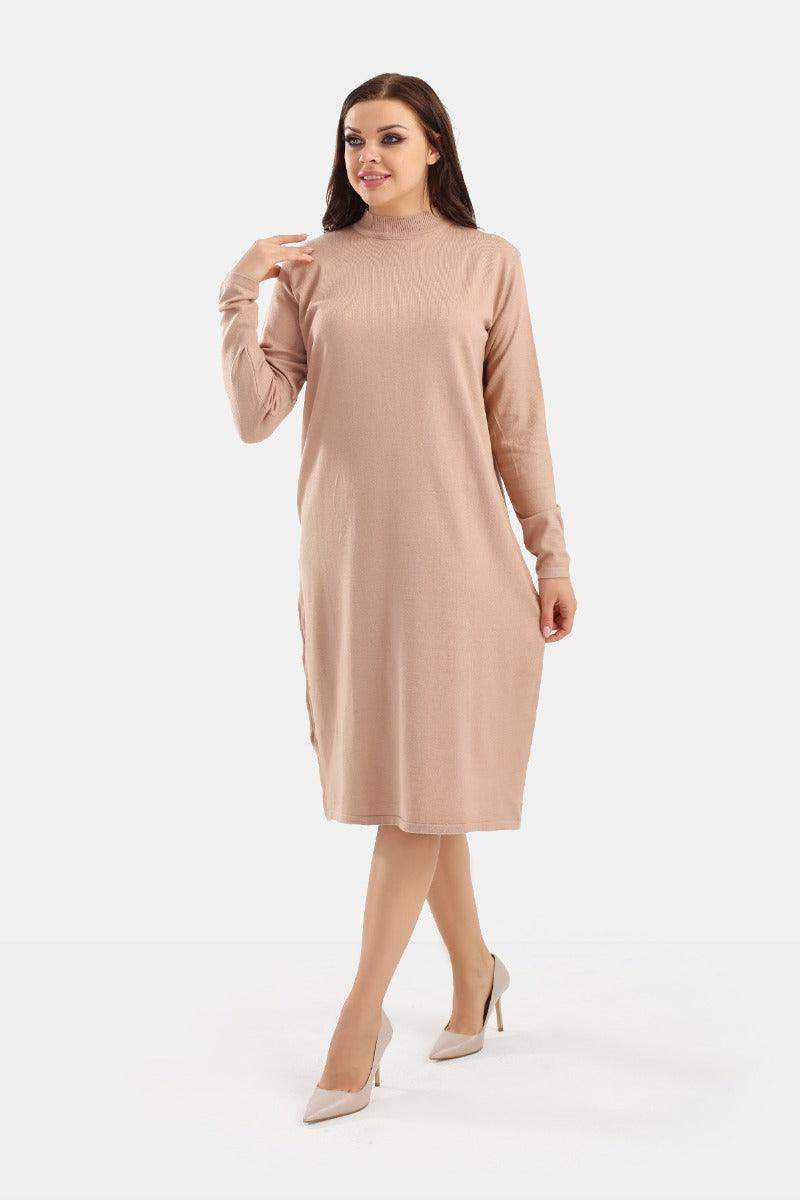 Wool Plain Midi Dress - Carina - ÙƒØ§Ø±ÙŠÙ†Ø§