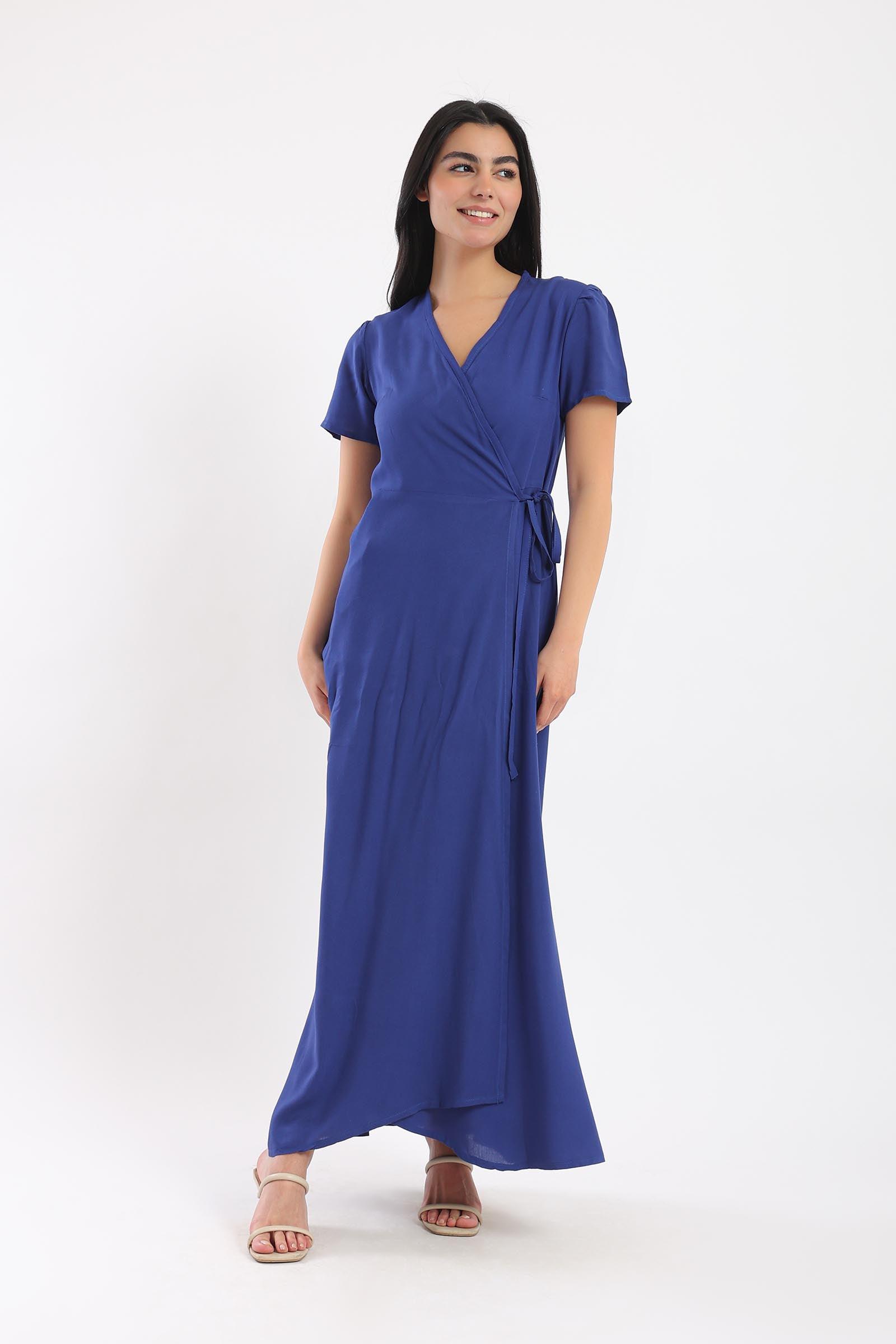 Wrap Up Plain Dress - Clue Wear