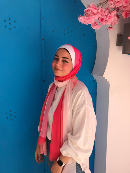 Crepe Chiffon Degrade Veil – Pinkish