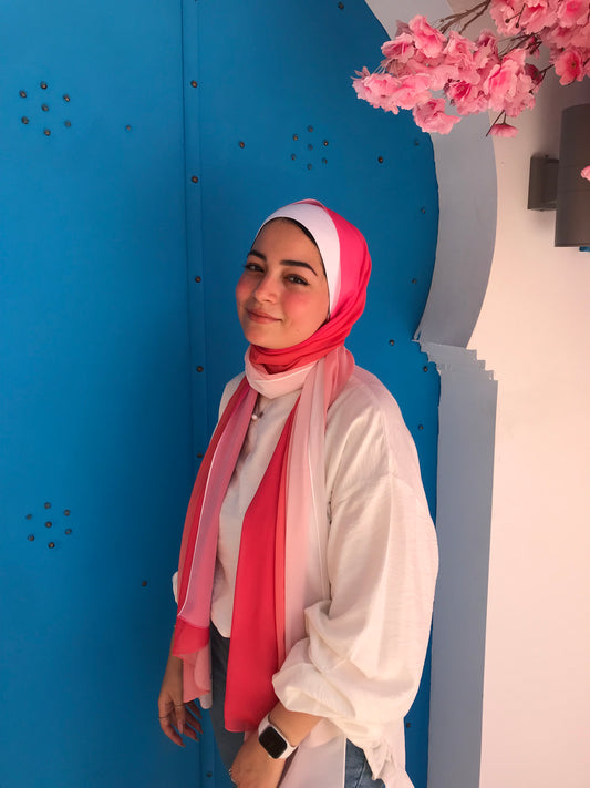 Crepe Chiffon Degrade Veil – Pinkish