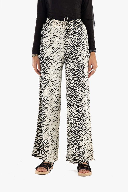 Zebra Pattern Crepe Pants - Carina - ÙƒØ§Ø±ÙŠÙ†Ø§