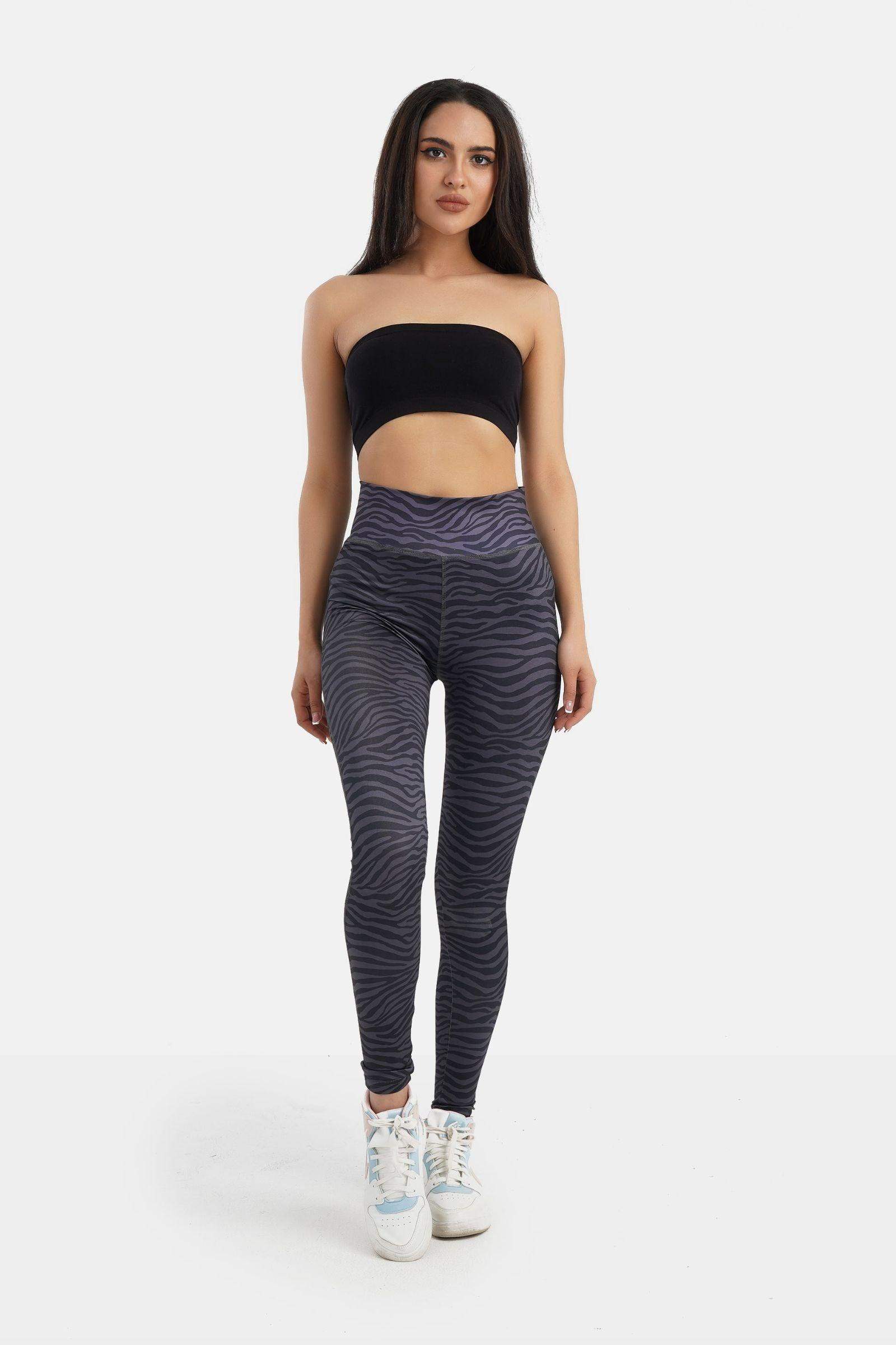 Zebra Print High-Waist Leggings - Carina - ÙƒØ§Ø±ÙŠÙ†Ø§