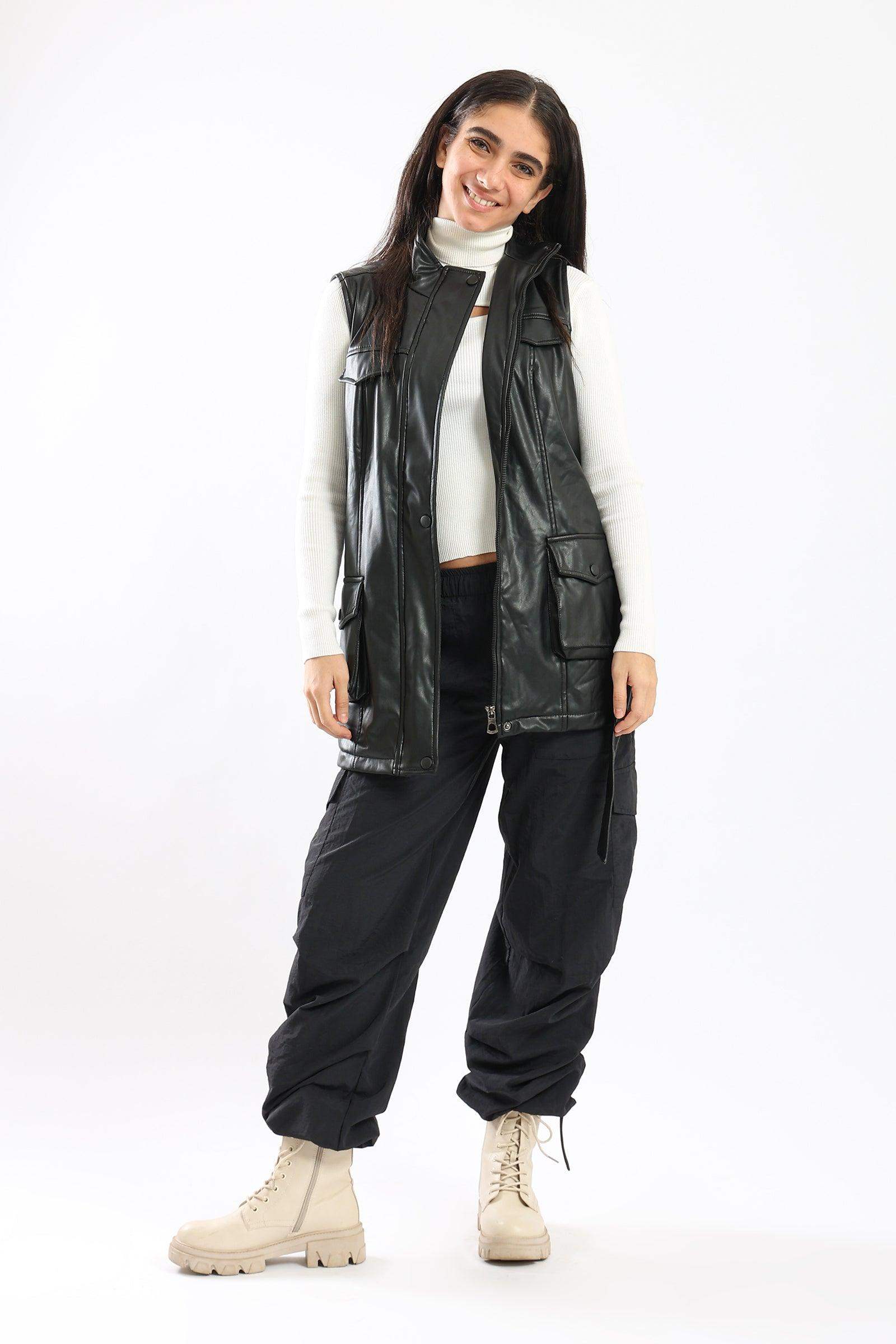 Zipper Closure Vest Jacket - Carina - ÙƒØ§Ø±ÙŠÙ†Ø§