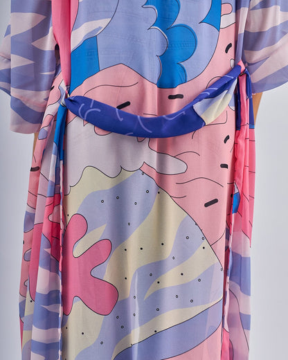 Coral Bubble Gum - Chiffon Kimono